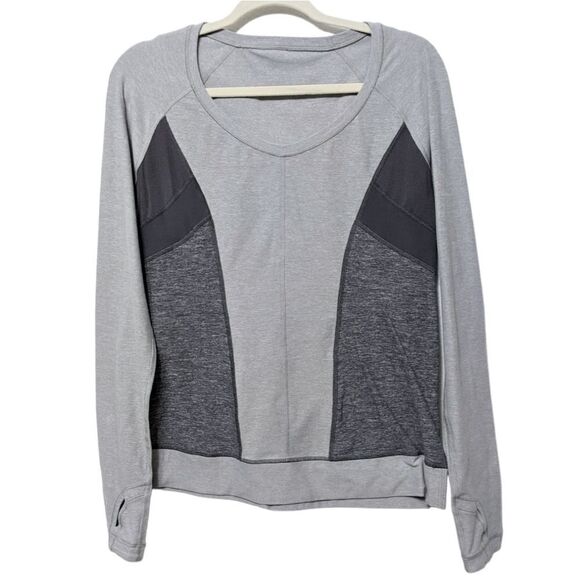 LULULEMON Stretch Colorblock Running Long Sleeve Scoop Neck Top 12 - Picture 6 of 6